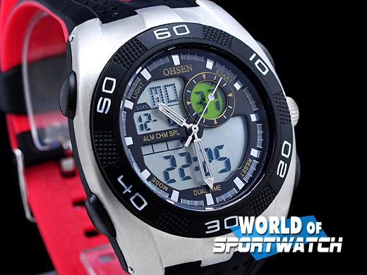 Man Boy Date Day Chronograhp Digital Sport Watch OHSEN  