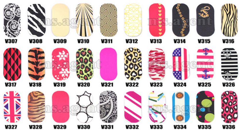 288 styles Nail Art Sticker Colorful Patch Foils Armour wraps 