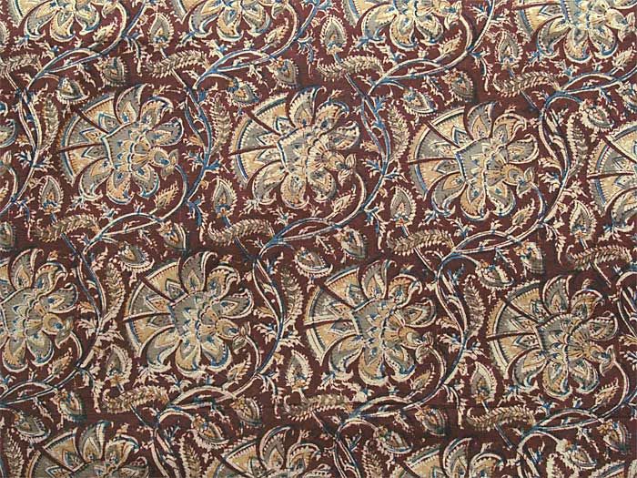 Kalamkari, Hand Block Print, Cotton Fabric. 2½ Yards  