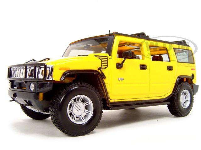 2003 HUMMER H2 SUV YELLOW 118 DIECAST MODEL CAR  