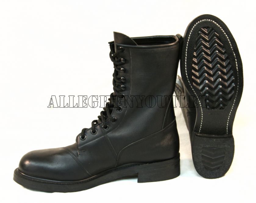 US MILITARY Black STEEL TOE Full Leather COMBAT JUMP BOOTS NEW (Made 