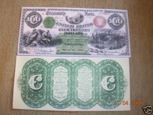 Replica $100 1864 US Paper Money Currency Copy  