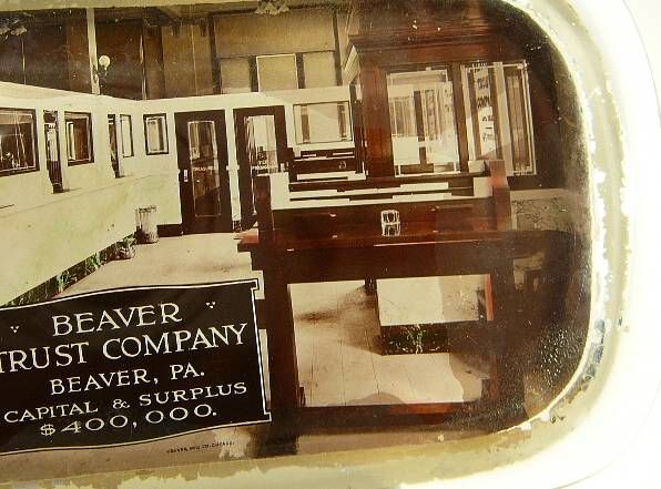 Beaver Trust Company Pennsylvania Advertising Paperweight Glass Photo 