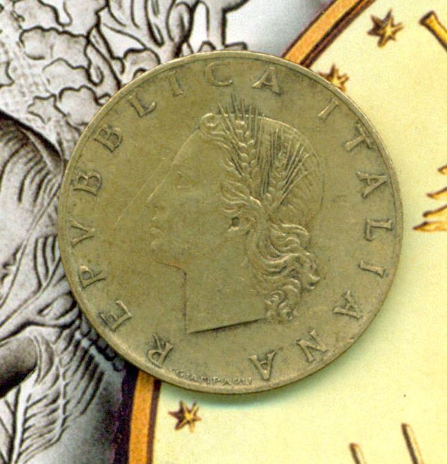 1957 L.20 R LIRE REPUBLICA ITALIANA ITALY COIN  