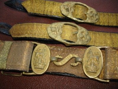 WW1 British Army Officers Full Dress Belt with Sword Straps  