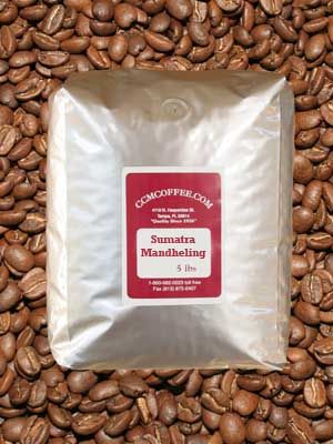lbs. of our fresh American roasted Sumatra Mandheling coffee beans 