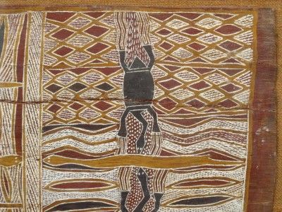 Old Aboriginal Bark Painting Arnhem Land Milingimbi Dorothy Bennett 