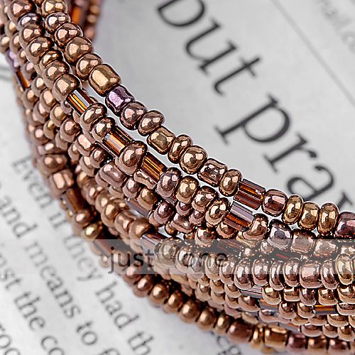 Boho Vintage Style Beads Twisted Wide Bracelet Bangle  