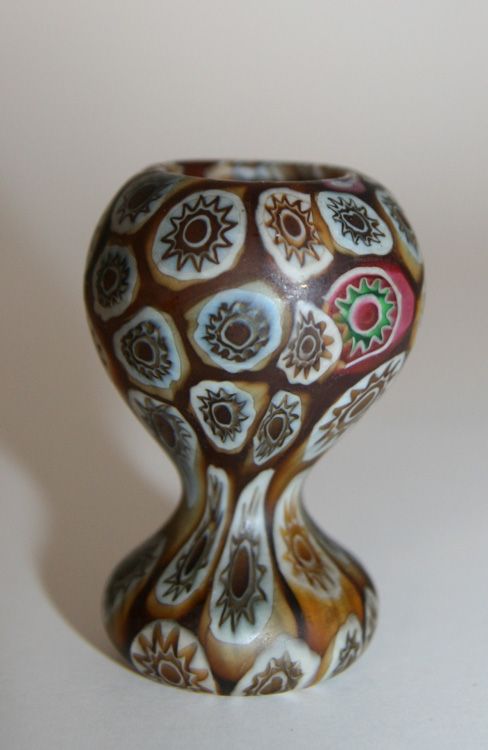 LOVELY MINIATURE MILLEFIORI ART GLASS VASE BY FRATELLI TOSO, c. 1900