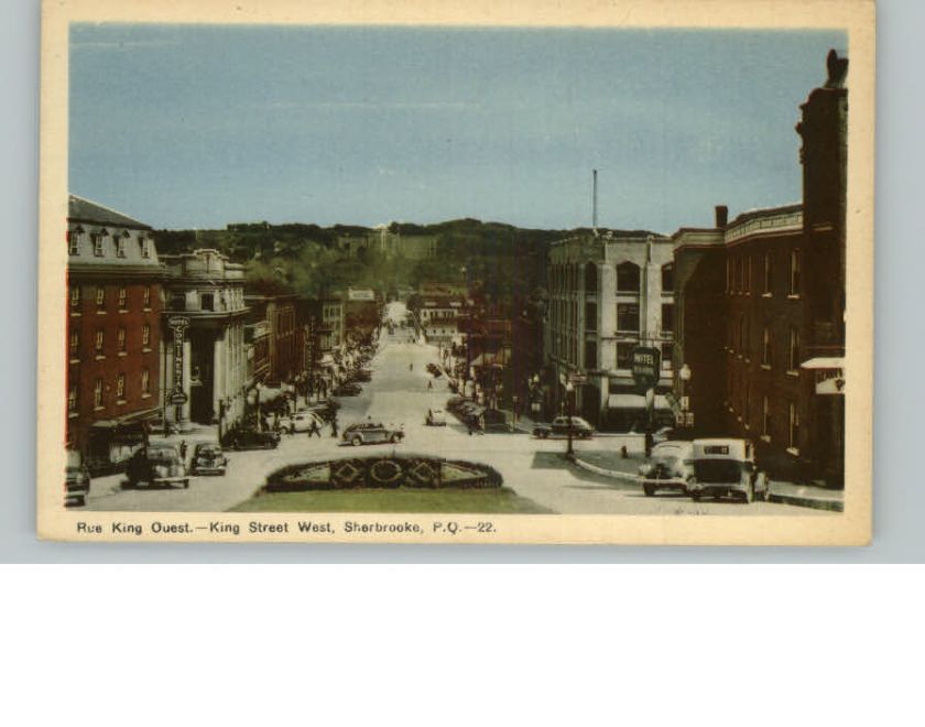 SHERBROOKE QUEBEC Street Scene Old Postcard  