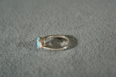 ANTIQUE STERLING SILVER OVAL OPAL TRILLION WHITE TOPAZ BOLD REGAL 