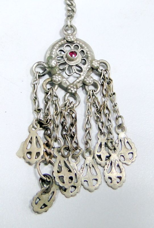 vintage antique ethnic tribal old silver tikka forehead piece  