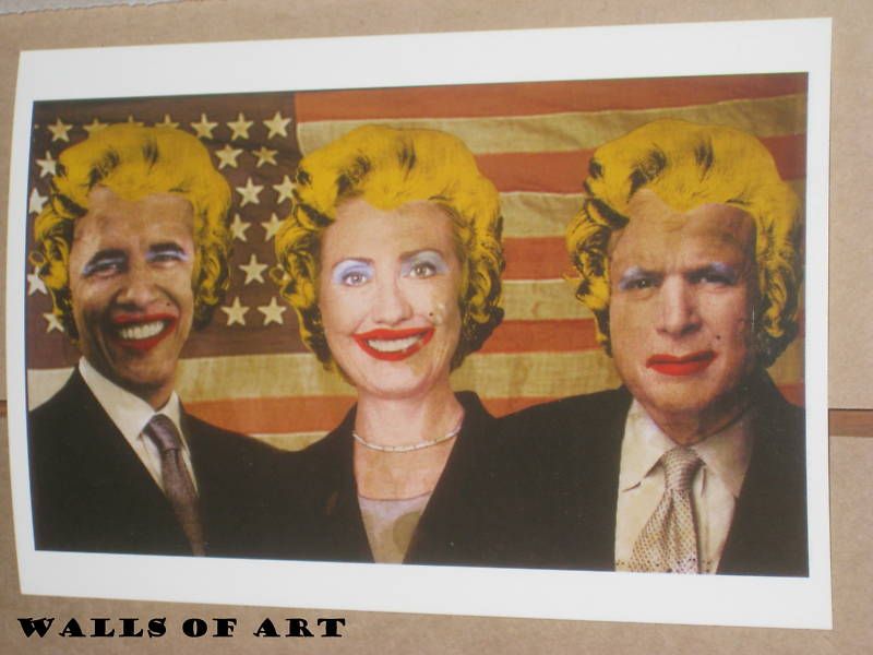 Mr Brainwash Barack Obama Monroe Sarah Palin McCain Rare Promo fairey 