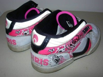   GIRLS Sz 9 SKATE SHOES BECKY BONES Worn Not Trashed White/Pink  