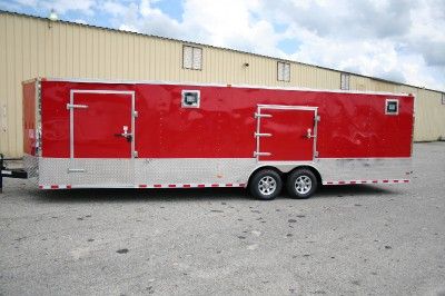 5x28 Red Enclosed Cargo Auto Hauler Race Car Trailer 5200 Generator 
