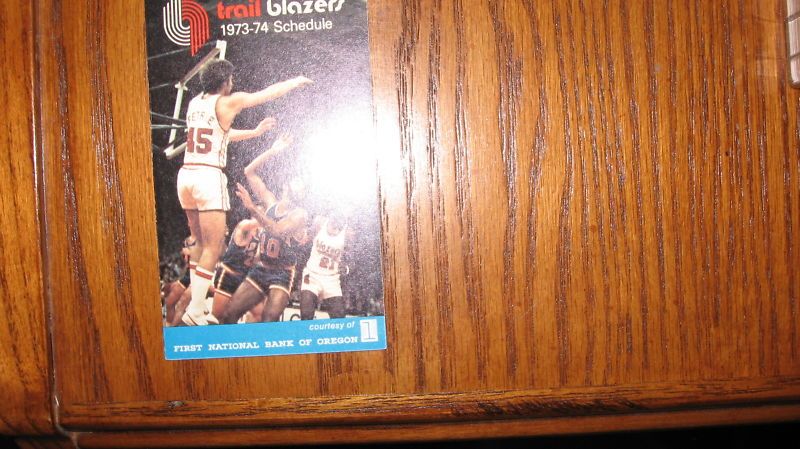 1973 1974 PORTLAND TRAILBLAZERS SCHEDULE NBA  