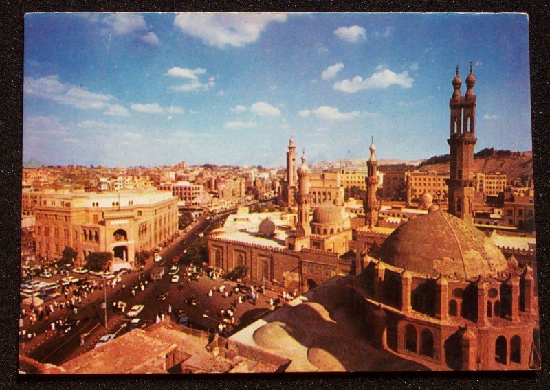 1960s? El Azhar Square Old Cars Cairo Egypt Postcard  