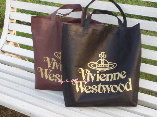 VIVIENNE WESTWOOD BLACK or BROWN SHOPPER TOTE BAG  NEW  