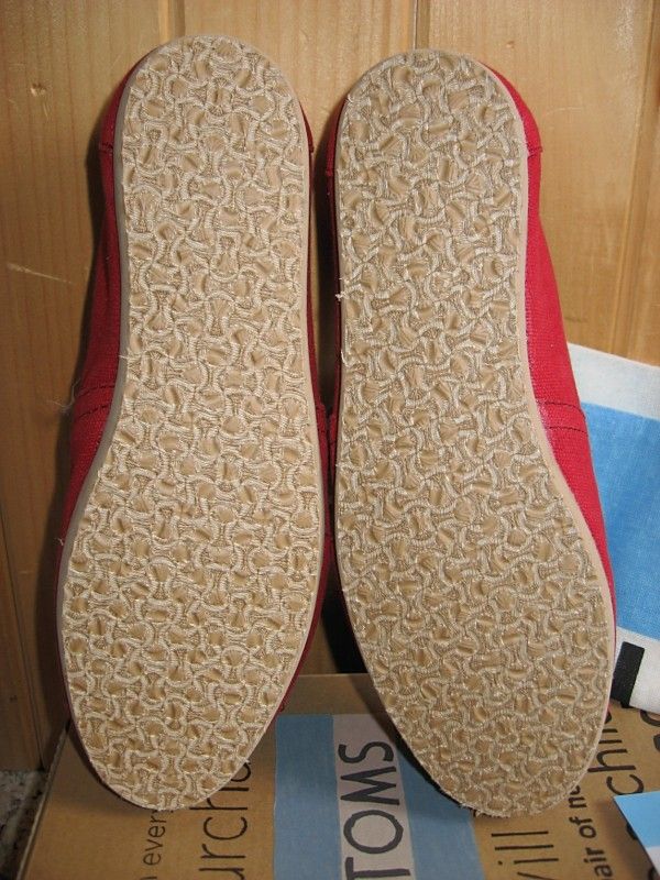 Womens Authentic TOMS Classics Canvas Shoes Espadrilles Sz 8 M Red NIB 