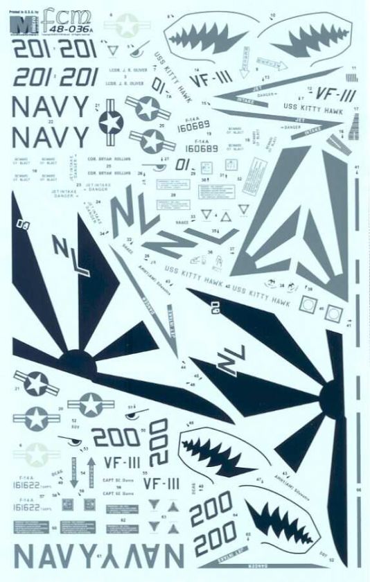 FCM Decals 1/48 F 14 TOMCAT SUNDOWNERS VF 111 Part 2  