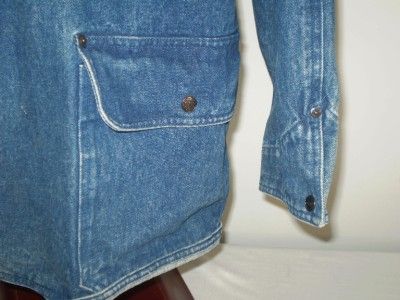 vtg Coca Cola denim Barn coat jacket corduroy collar L  