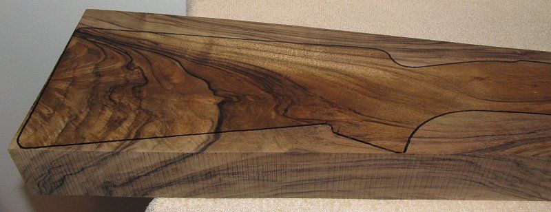 Dry Exhibition Marblecake Feather English Walnut Rifle Gunstock Blank 