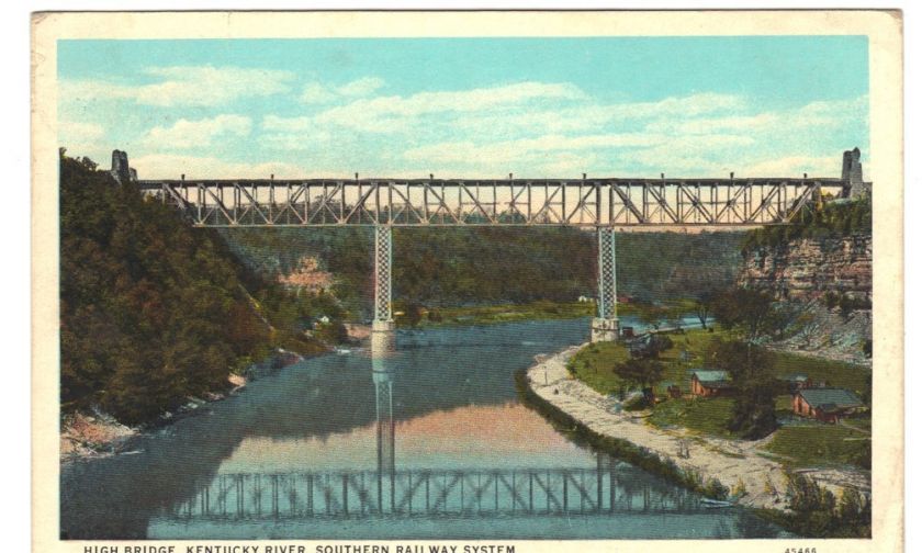 Vintage Old Postcard 1927 New High Bridge Kentucky River Southern 