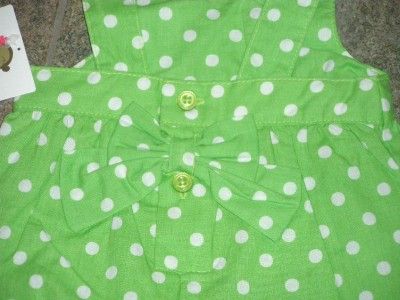 NWT Carters Green White Polka Dot Romper Preemie NB  