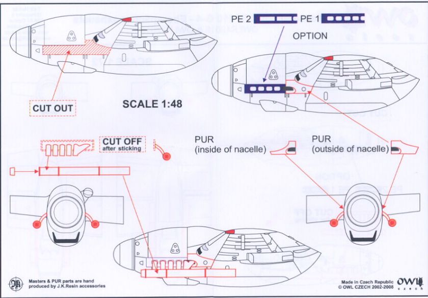 Owl Decals 1/48 MESSERSCHMITT Bf 110G EBERSPACHER EXHAUSTS Resin 