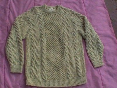 RICH BIG MenS Irish iRELAND Aran FISHERMANS Sweater XL TALL  