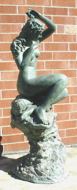 Large Outdoor Cast Bronze Sitting Woman Statue  