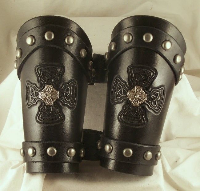 Leather Knights Templar Bracers SCA LARP handmade  