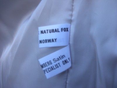 MEDIUM Lightweight Saga Off White Norwegian Blue Fox Jacket Coat 