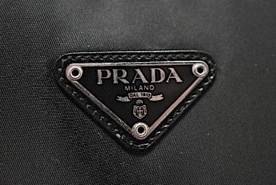 PRADA Black Nylon Handbag W/Full Top Zipper 2 Handles NICE Clean 