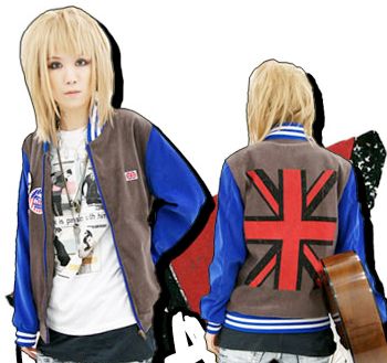   Bloodycat Baseball Jacket Women M Skull Union Jack Red Blue Jumper