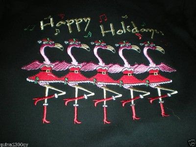 CHRISTMAS FLAMINGOS DANCING CANCAN SWEAT SHIRT  