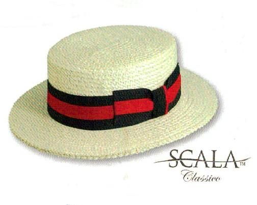 SCALA Nautical Italian Venice BOATER SKIMMER Braid HAT  