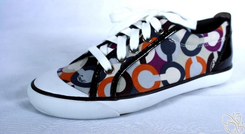 COACH Barrett Graphic Op Art Purple Multi Womens Sneakers Shoes New 