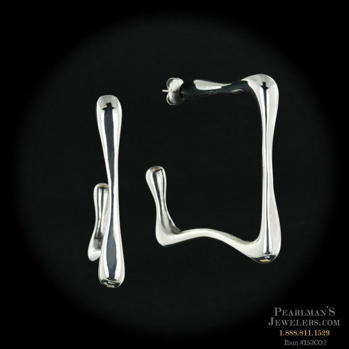 ROBERT LEE MORRIS STERLING SILVER LARGE BONE EARRINGS  