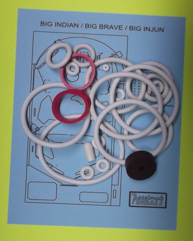 Gottlieb Big Indian / Big Brave pinball rubber ring kit  