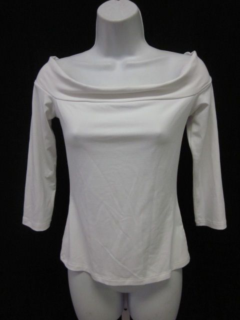 SUSANA MONACO White Off Shoulder 3/4 Sleeves Top Sz S  