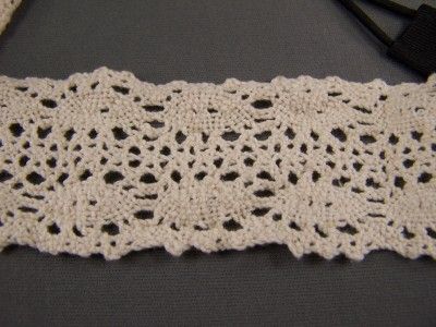 Cream crochet knit 2 wide soft stretch fabric headband  