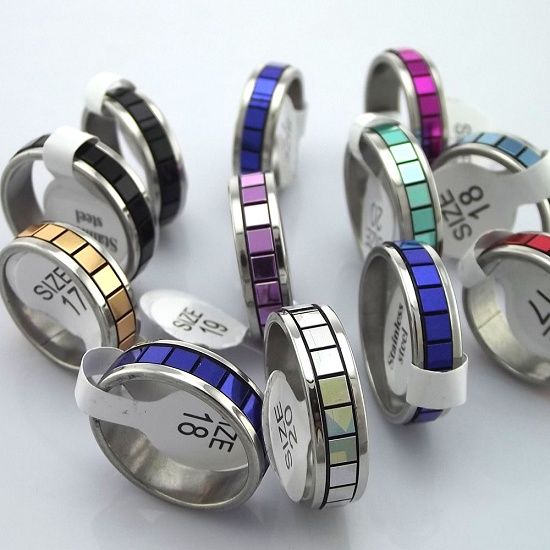  lot 50pcs mixed stainless steel ring women men jewelry  