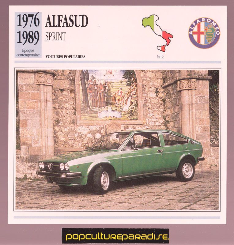 1976 1989 ALFA ROMEO ALFASUD SPRINT Car PHOTO SPEC CARD  