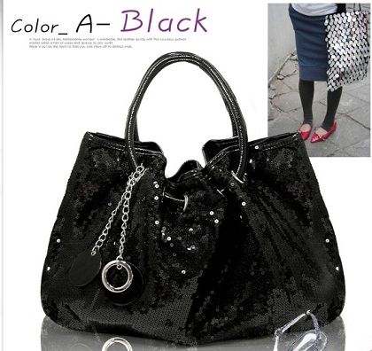 NEW KOREAN STYLE Hobo PU PARTY sequin spangle decorative tote shoulder 