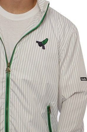 98 Crooks & Castles White FLYING GUN WINDBREAKER sz M  