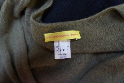 CATHERINE MALANDRINO 100% Cashmere Luxurious Olive Top Sweater XS / P 