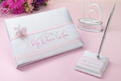 Mis Quince Anos Quinceanera Guest Book Pen Set  