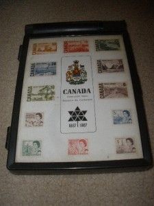 1967 Canada Centennial Issue Stamps in Plastic Case  