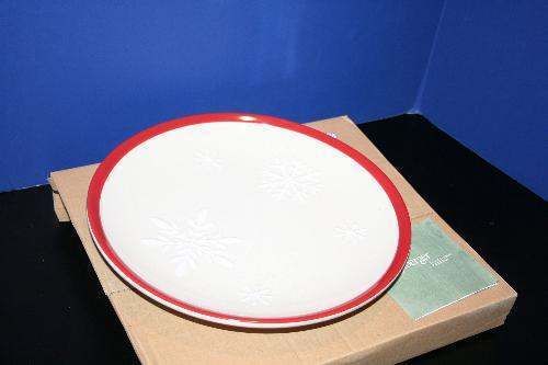 Longaberger Falling Snow Platter   NEW IN BOX  